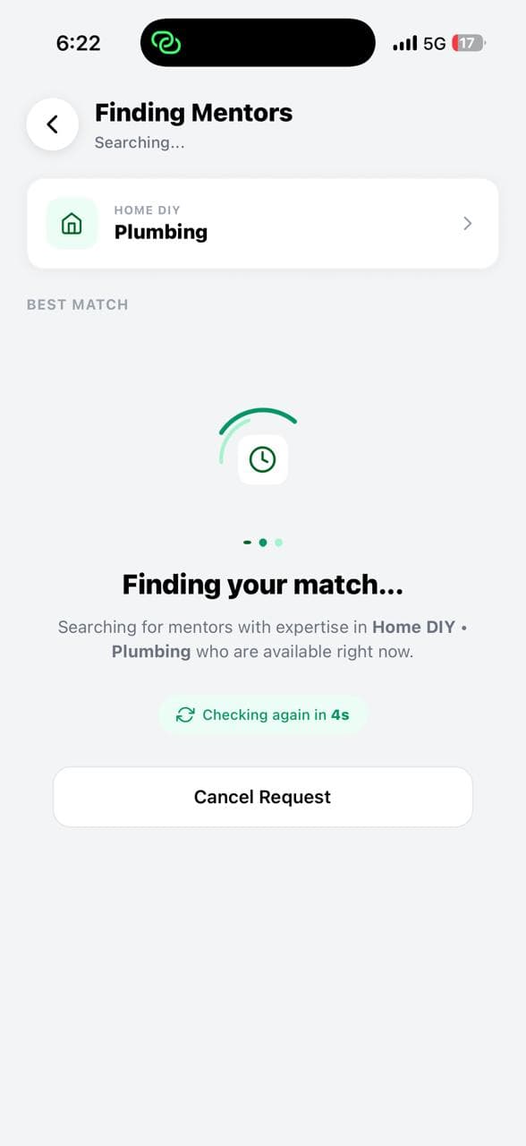 We match you with a live mentor